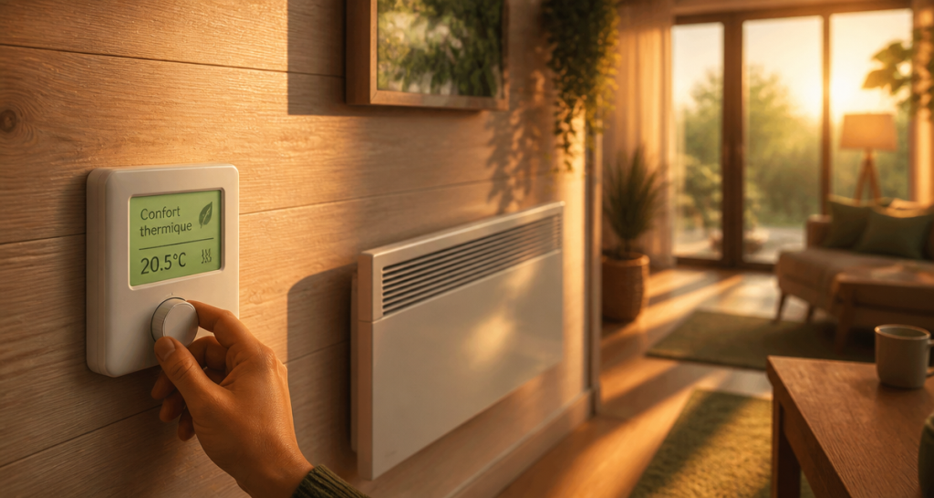 thermostat chauffage électrique mural moderne