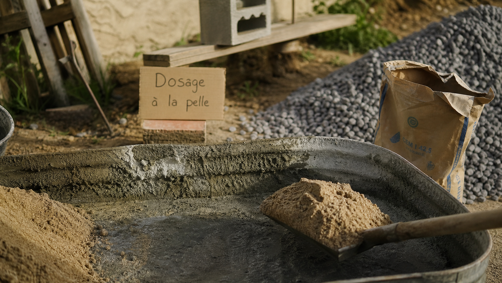 Dosage pelle pour beton : proportions et méthode pour réussir