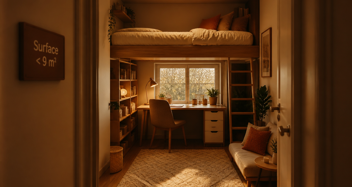 chambre moins de 9m2 vente décorée