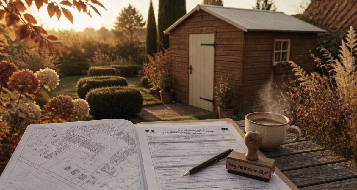 comment déclarer un abri de jardin déjà construit, image d'abri de jardin et documents de régularisation