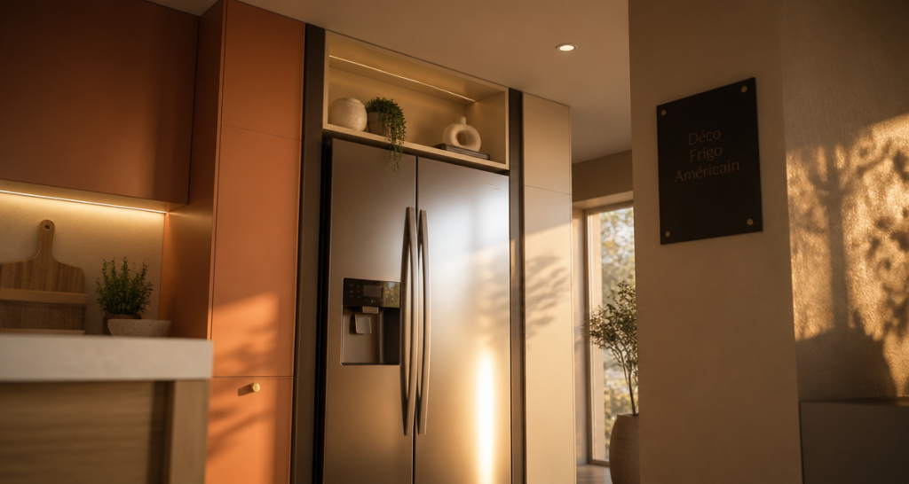 comment intégrer un frigo américain dans une cuisine contemporaine