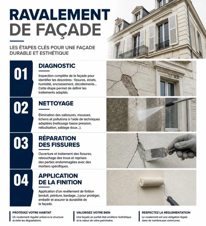 Étapes clés d'un ravalement de façade dans les Hauts-de-Seine 92