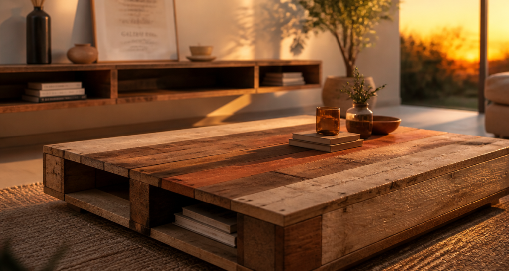 fabriquer meuble palette table basse bois recyclé