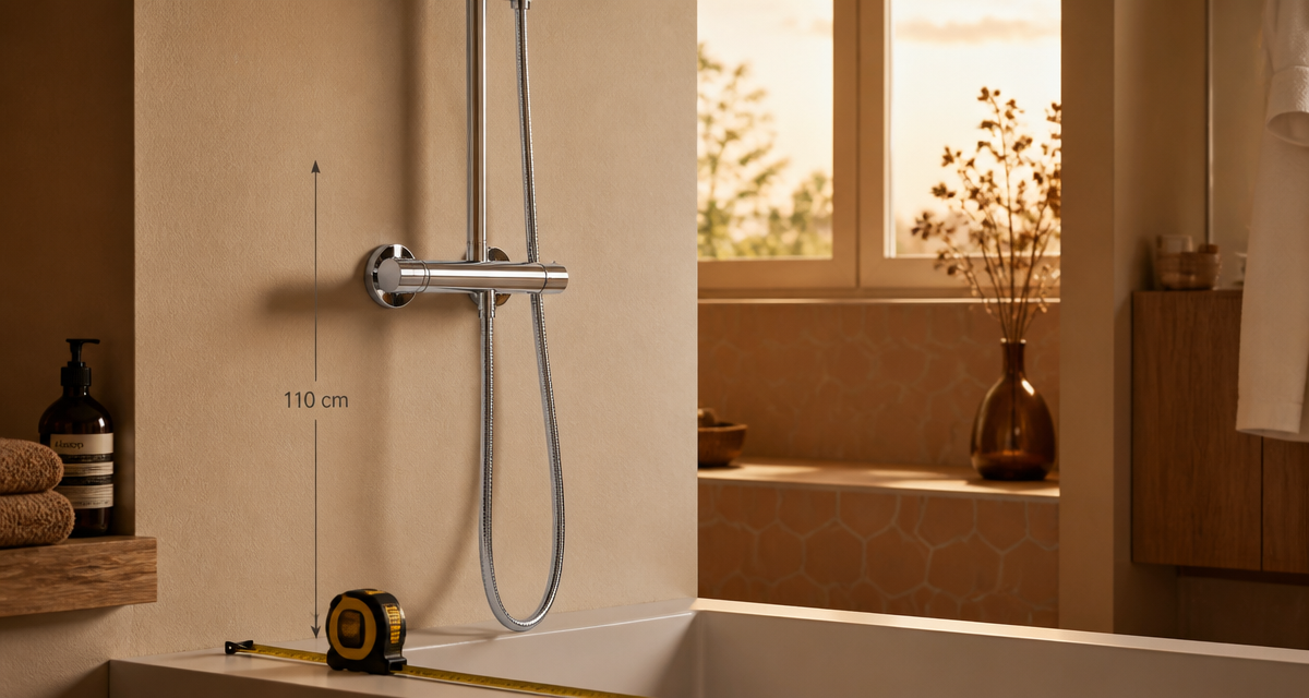 hauteur mitigeur douche chrome salle de bain