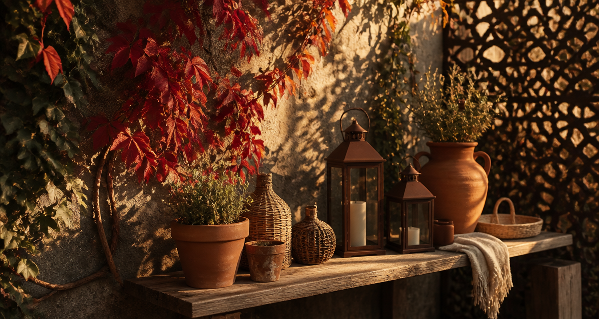 idee pour cacher un mur exterieur avec lierre et accessoires