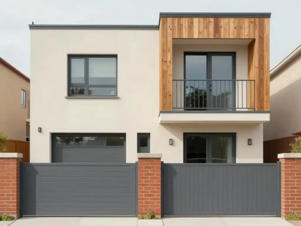 Façade contemporaine gris 2900 sablé menuiseries