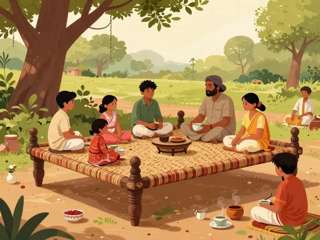 charpoy indien artisanal