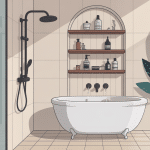 illustration d’etagere douche italienne design