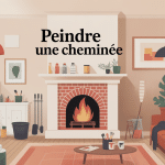 peindre une cheminée moderniser salon illustration