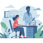 peut-on travailler avec une sonde jj illustration bureau silhouette médicale