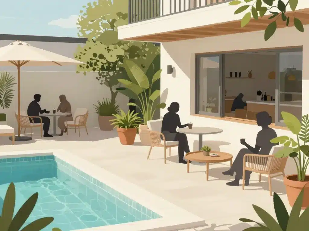 Design confortable esthétique piscine sur une terrasse