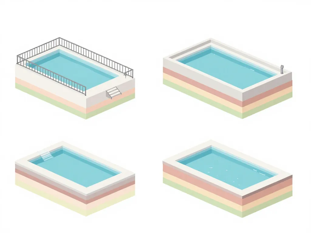 Schéma types de terrasse piscine sur une terrasse