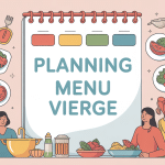 planning menu mois vierge illustré pour organisation familiale