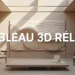 Tableau 3D relief : vue murale en relief et ombres nettes