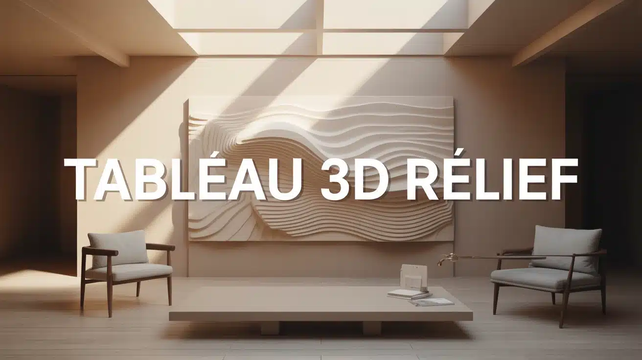 Tableau 3D relief : vue murale en relief et ombres nettes
