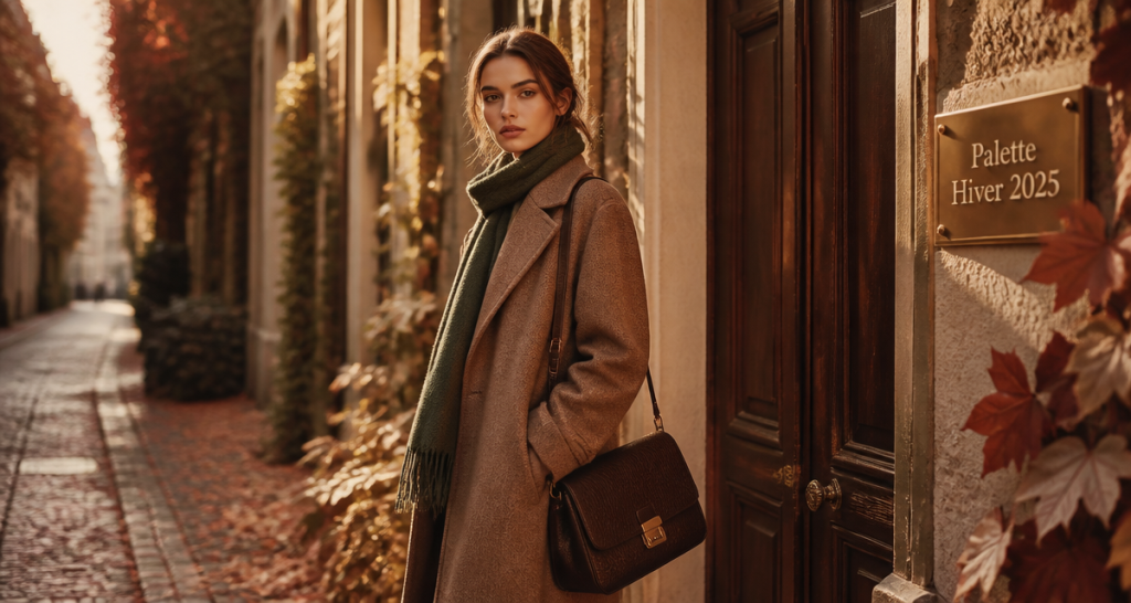 Mannequin manteau Mocha Mousse couleurs mode hiver 2025