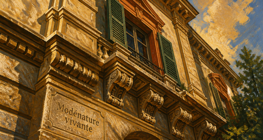 modénature sur façade classique avec lumière et relief