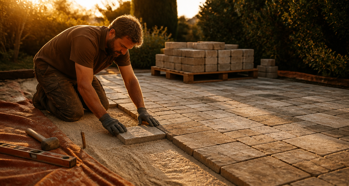 prix pose pavé m2 sans fourniture terrasse artisan