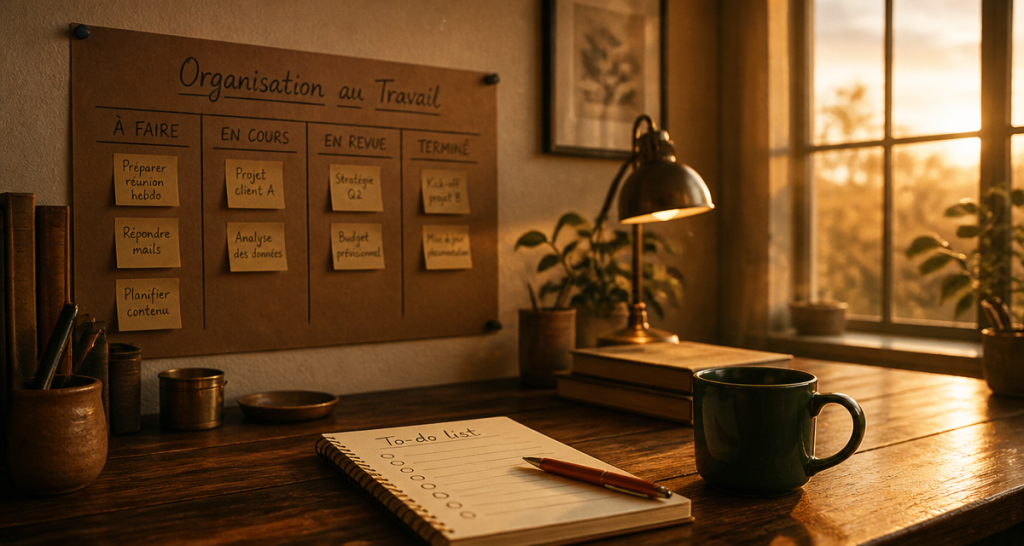sens de l organisation bureau rangé kanban