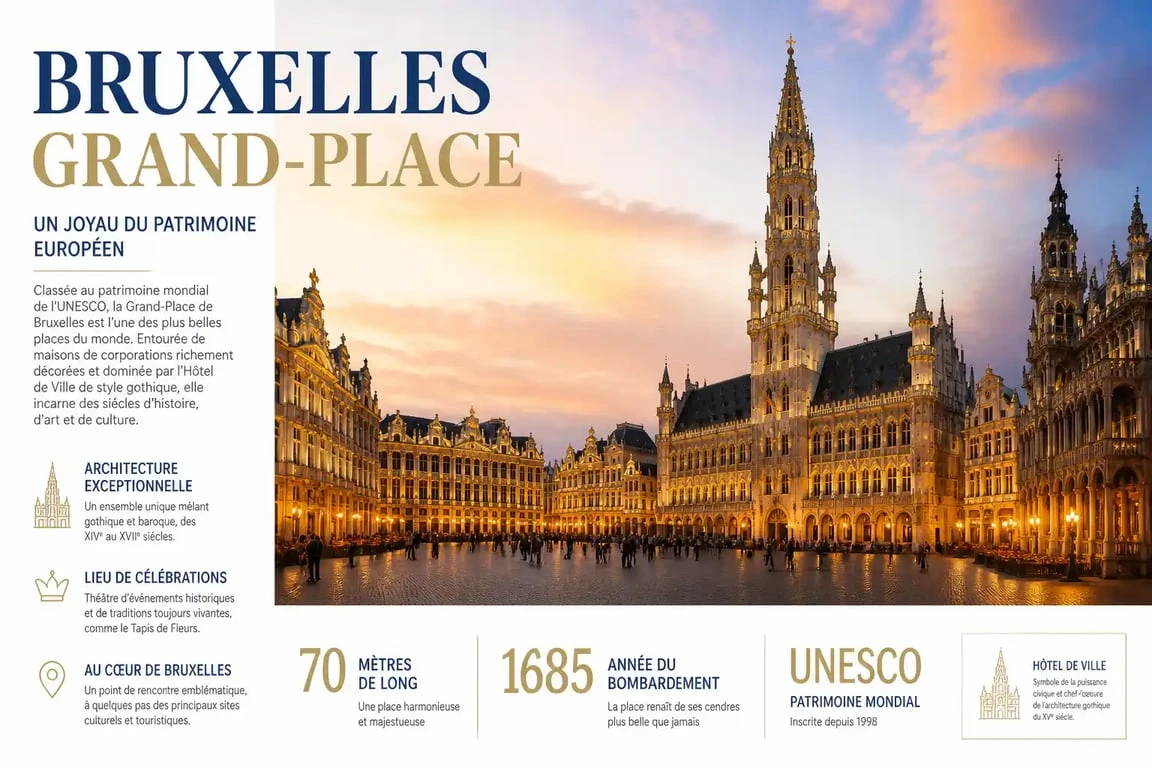 Visite de Bruxelles en 3 jours : vue emblématique de la Grand-Place