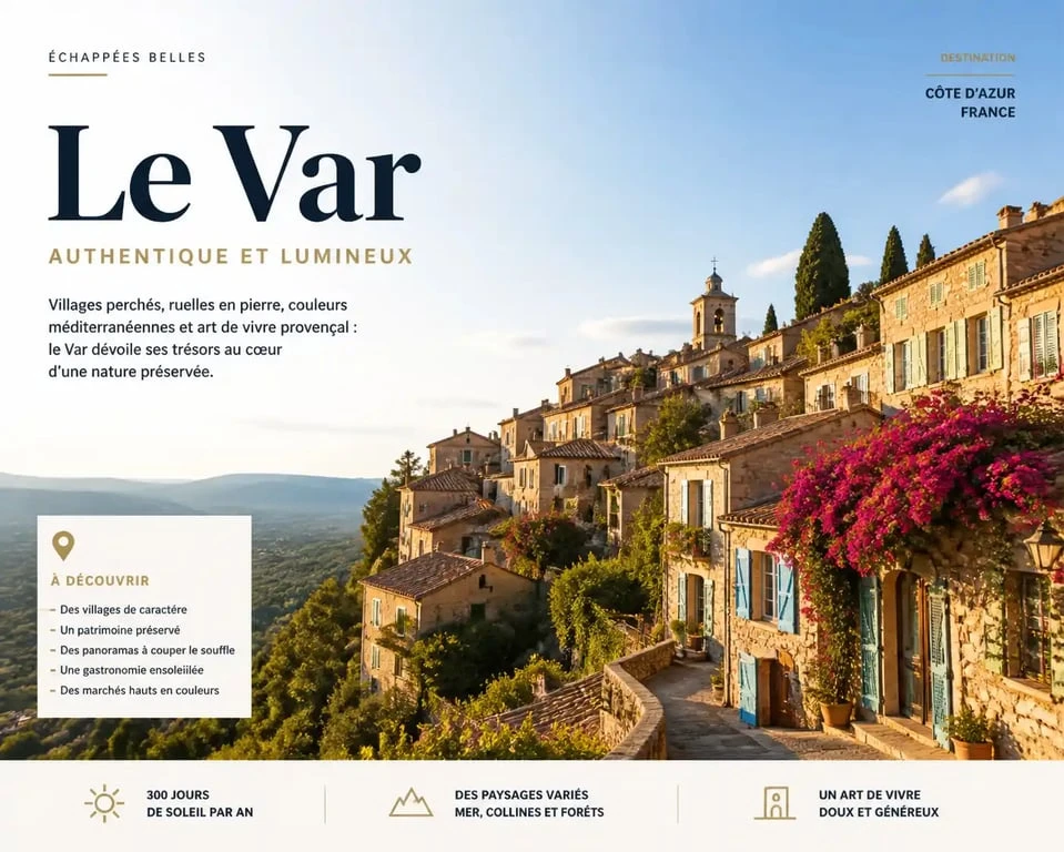 Village pittoresque près de Sainte-Maxime, exemple des plus beaux villages autour de Sainte-Maxime dans le Var.