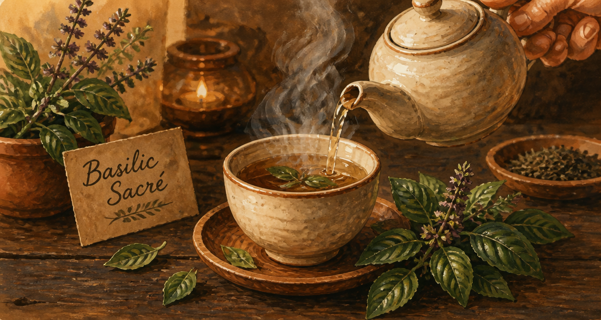 tulsi bienfaits the tisane basilic sacré tasse