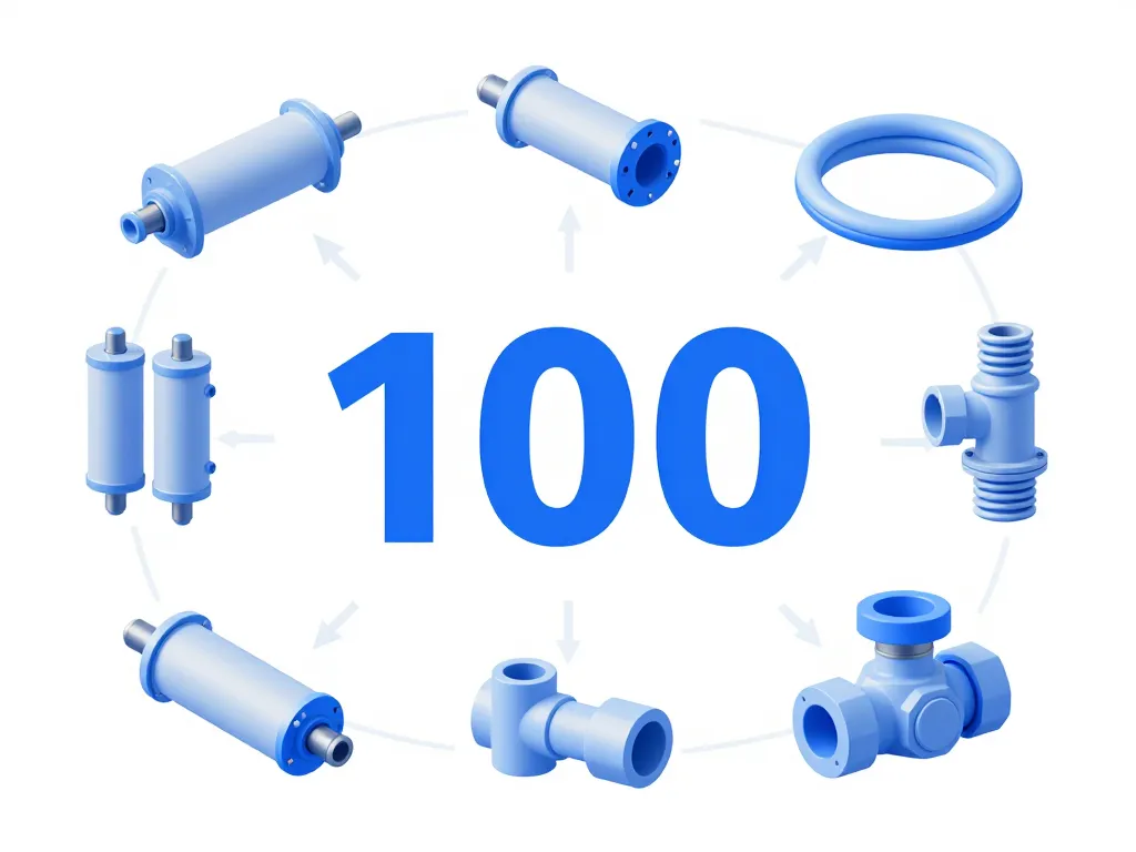 Schéma composants 100 pneumatic cylindres raccords vannes