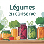 illustration legumes en boite de conserve aliment sain