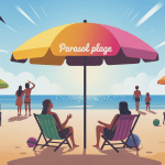 parasol plage différents modèles sur sable illustration