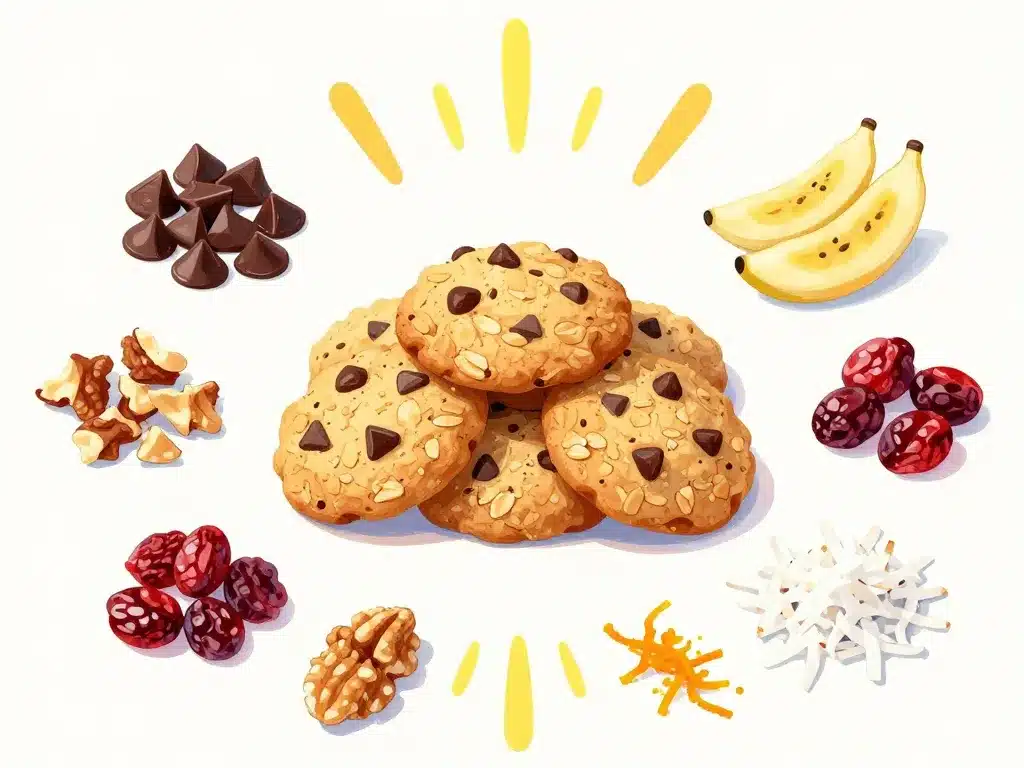 recette cookies flocons d avoine banane personnalisables chocolat fruits secs