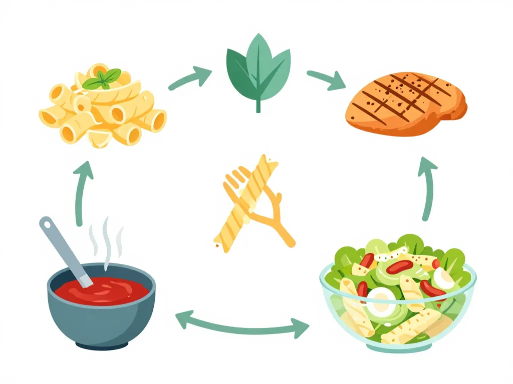 etapes salade de pate au poulet cesar diagramme
