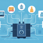 Vue centrale d'un transformateur 220v 24vac connecté à appareils
