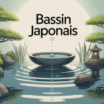 illustration bassin japonais jardin zen eau pierres