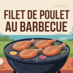 filet de poulet au barbecue grillé avec légumes et herbes