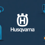 husqvarna logo : cercle couronné avec H central, design industriel suédois