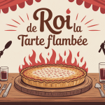 illustration du roi de la tarte flambée, ambiance festive alsacienne