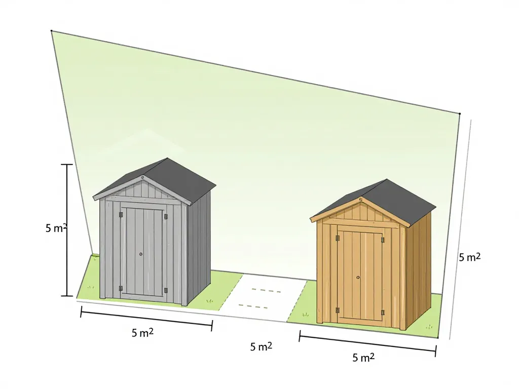 peut on mettre 2 abris de jardin de 5m2 schéma règles