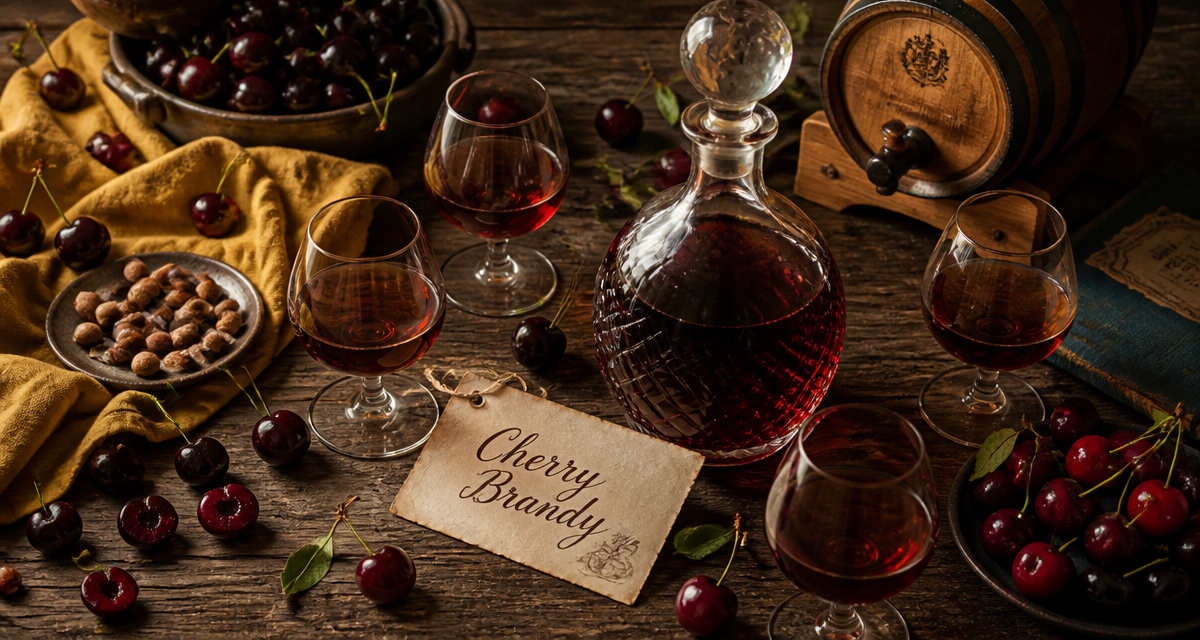 Cherry brandy liqueur carafe cerises foudre