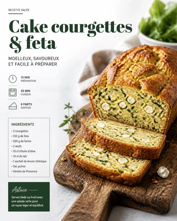Cake moelleux courgette et feta, le plat idéal pour la fête des voisins