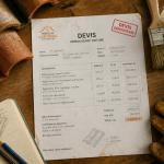 exemple devis démoussage toiture papier sur bureau