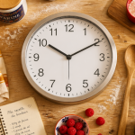 horloge cuisine murale avec ustensiles