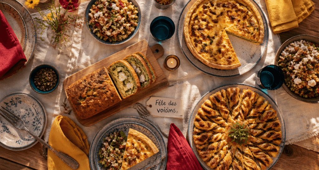 quel plat pour la fête des voisins table buffet gourmand