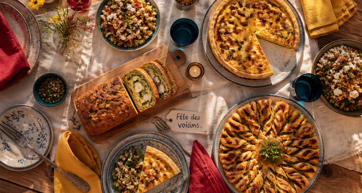 quel plat pour la fête des voisins table buffet gourmand