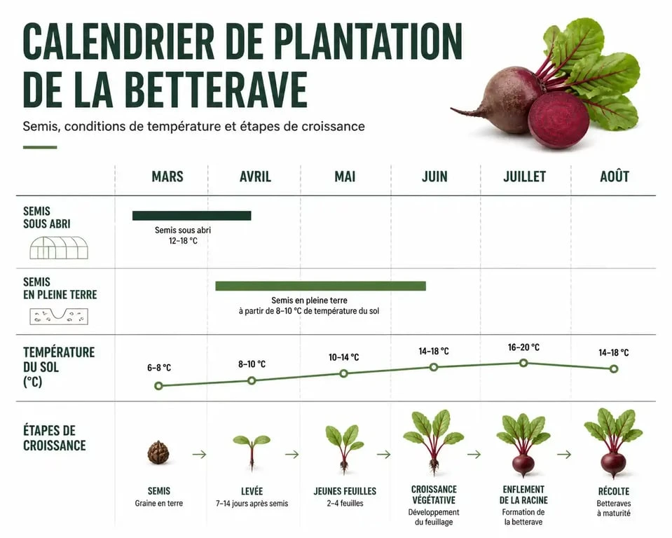 Calendrier de plantation de la betterave au potager