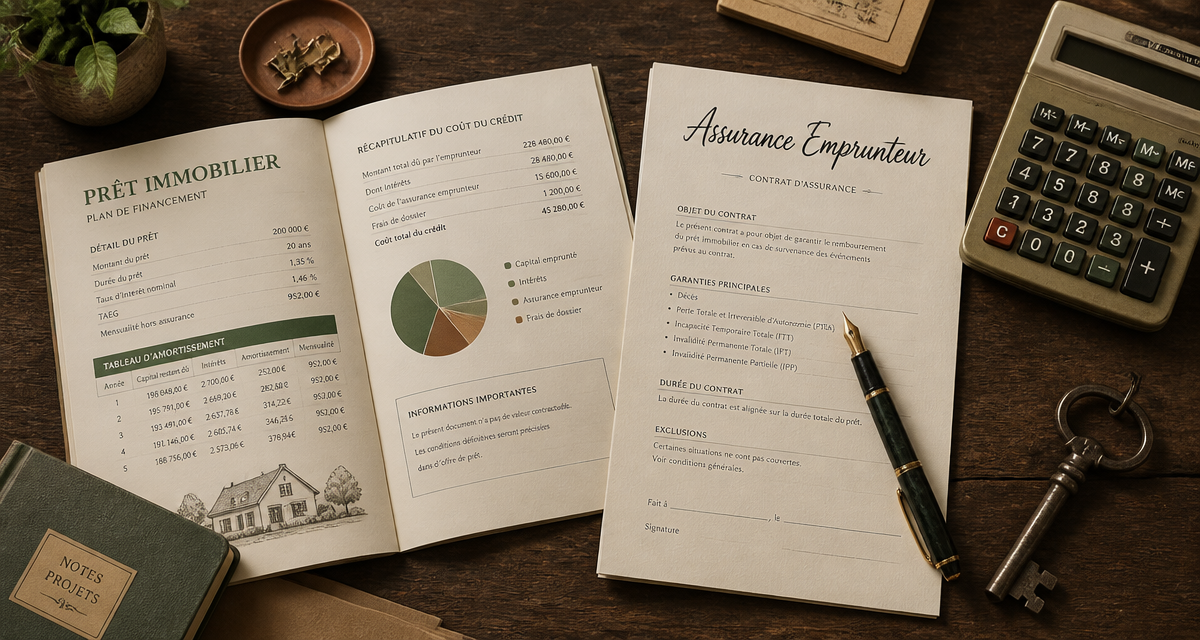 assurance obligatoire pour un pret sur bureau avec documents