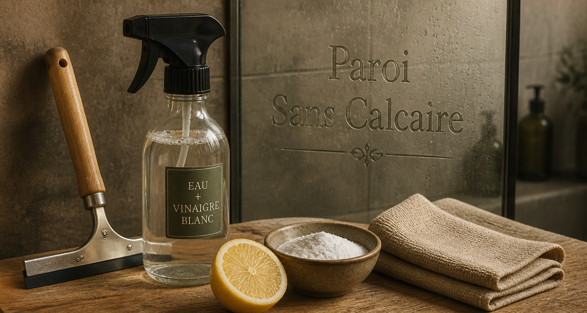 calcaire paroi douche raclette vinaigre citron