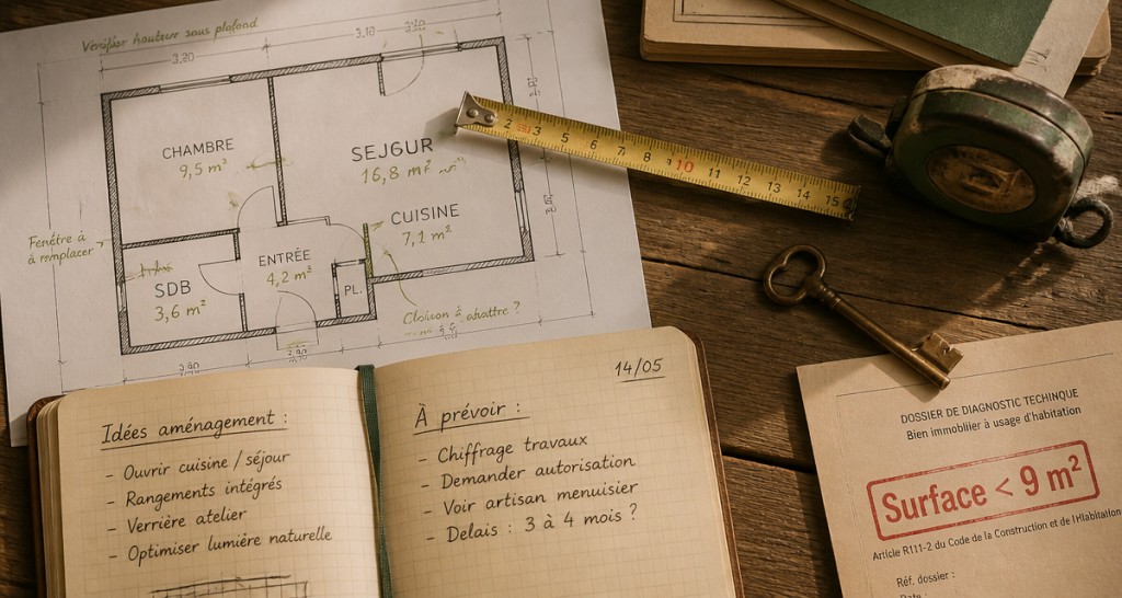 chambre moins de 9m2 vente plan et clé