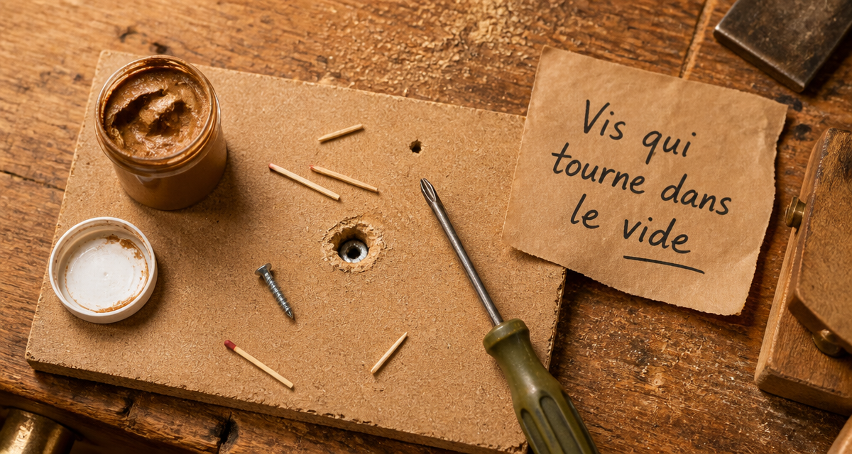 comment serrer une vis qui tourne dans le vide bois sur planche