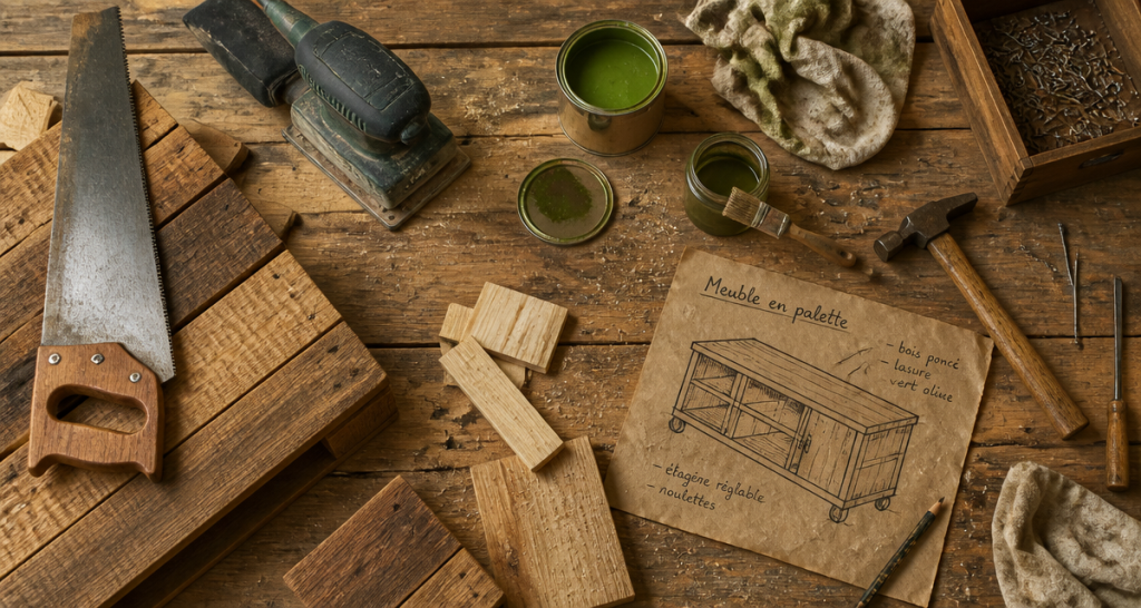Fabriquer meuble palette outils et plan