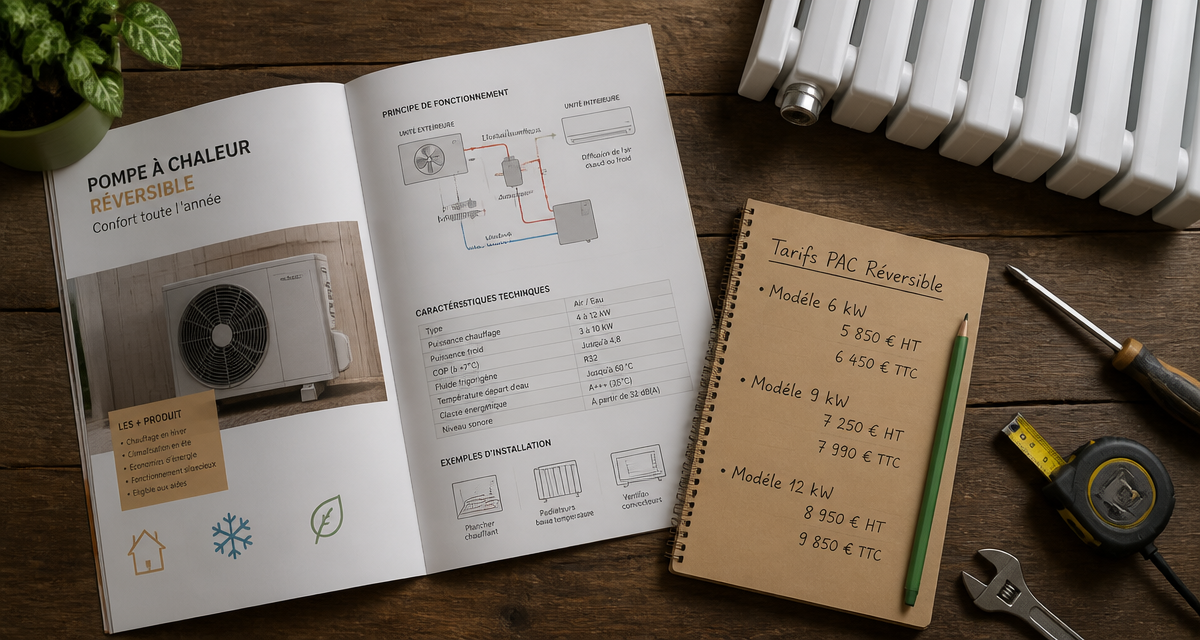 pompe à chaleur clim réversible prix carnet outils